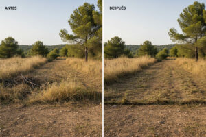 desbroce de parcelas en Cubelles - limpieza de terreno y eliminación de maleza (1)